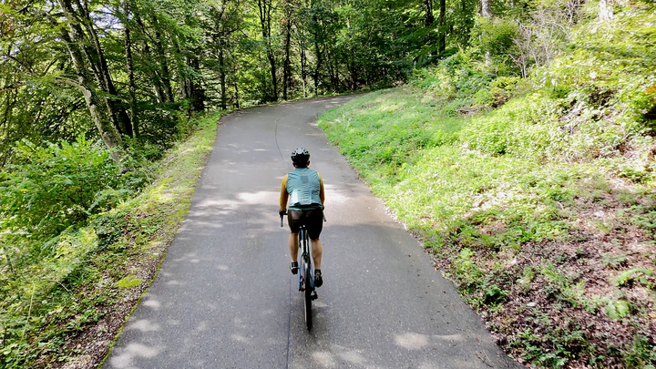 Climbing the Romontberg.