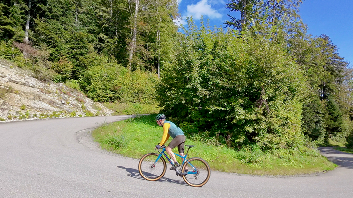 Climbing the Romontberg.