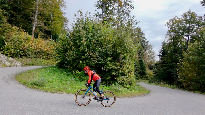 Climbing the Romontberg.