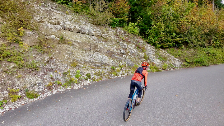 Climbing the Romontberg.